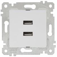 RİTA MEK TUŞ İKİLİ USB ŞARJ PRİZİ BEYAZ 1